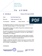 Carta Aviso Tap