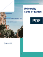 University Code of Ethics University Code of Ethics: Presented by