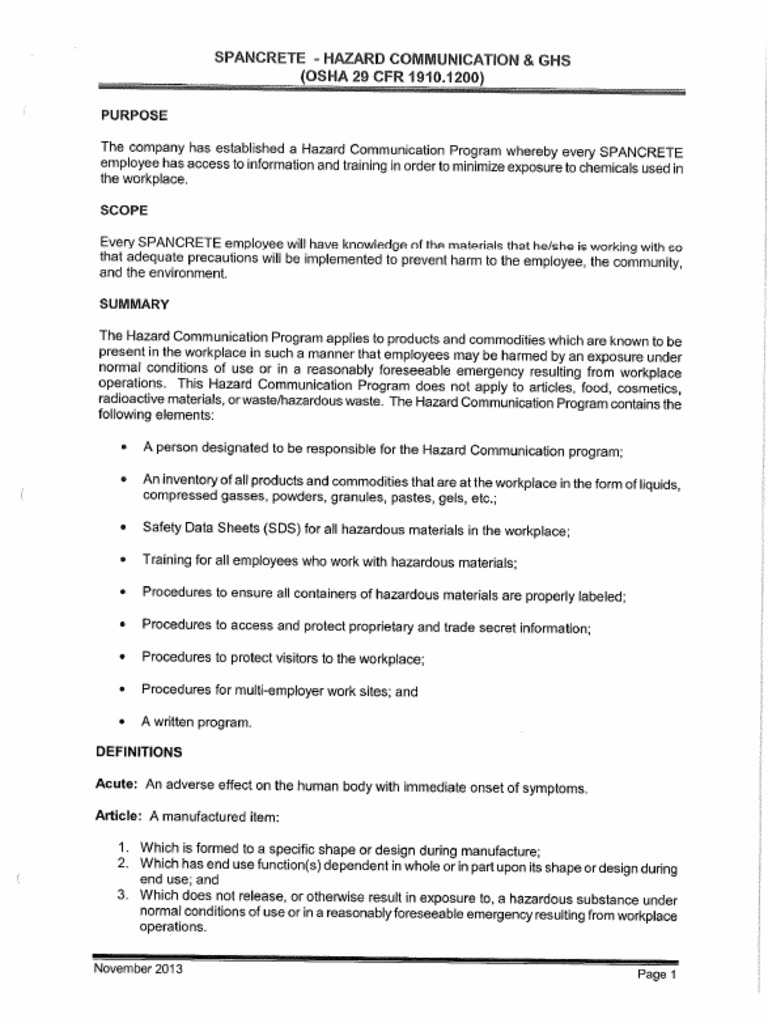 Hazcom Policy PDF