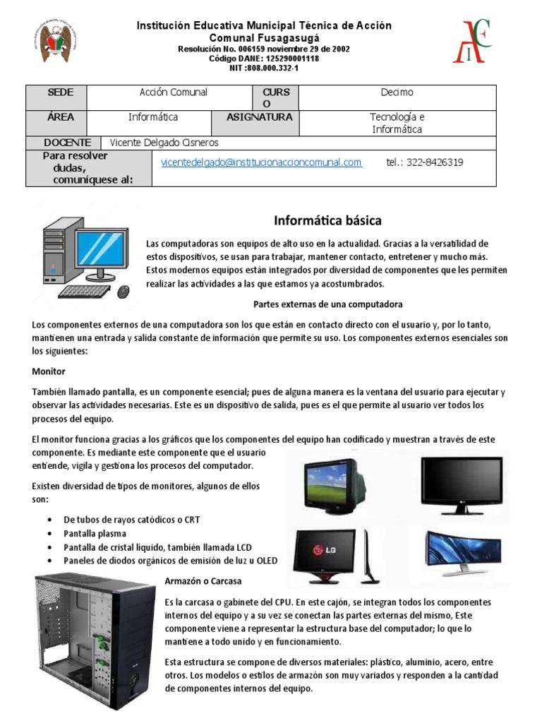 Informática Décimo Segundo Periodo | PDF | Hardware de la computadora ...