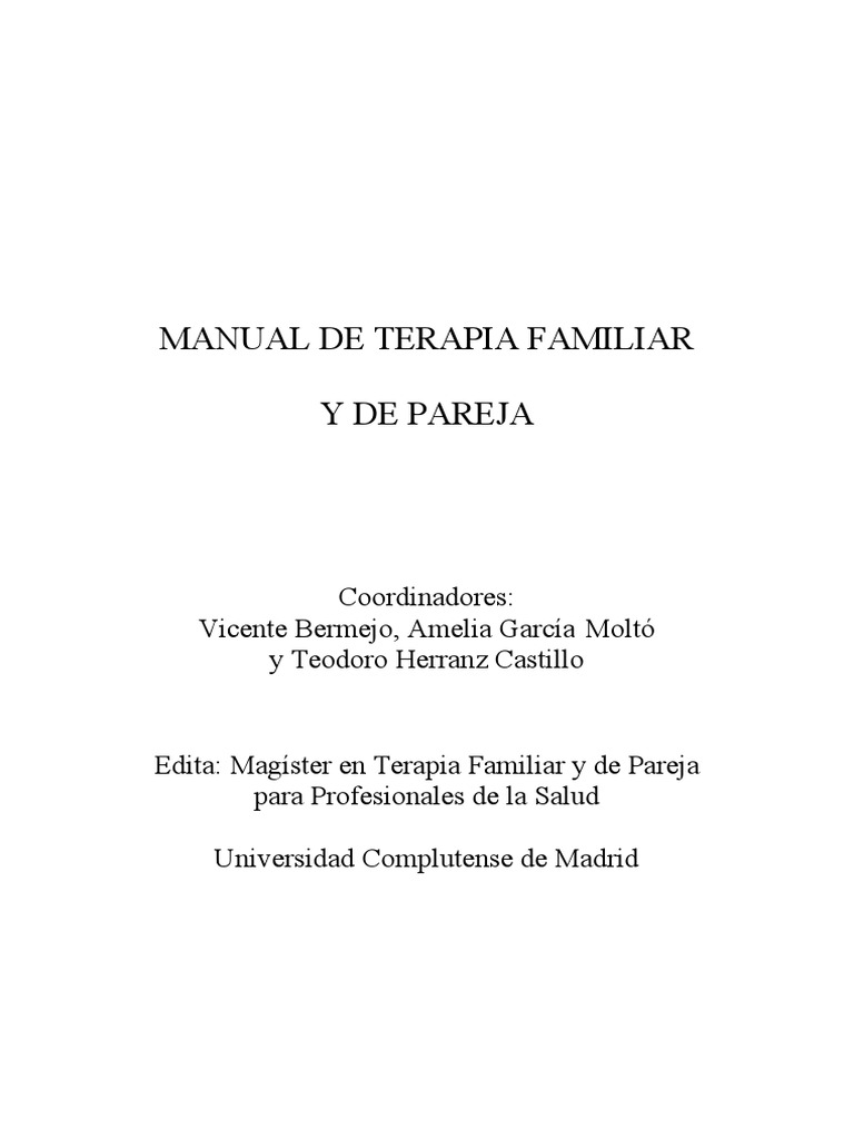 Manual de Terapia Familiar y de Pareja | PDF | Psicoanálisis | Psicoterapia