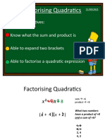 Factorising Quadratics