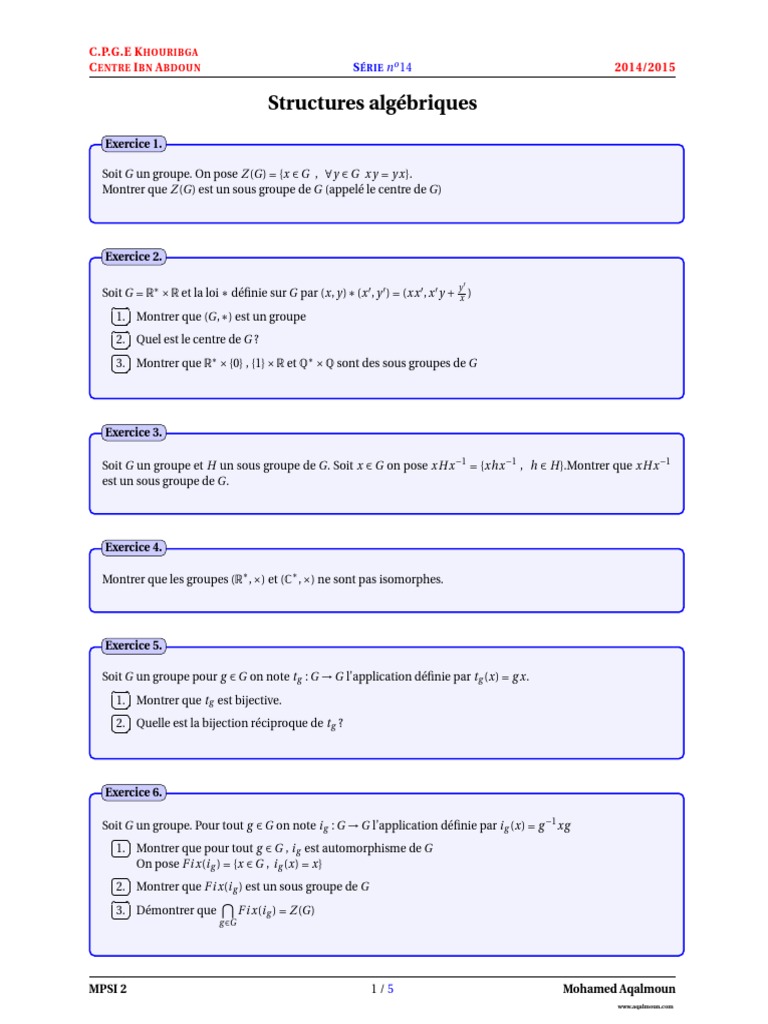Structures algébriques en mathématiques | PDF | Anneau (mathématiques ...
