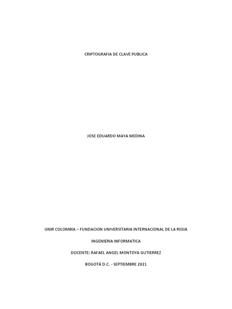 Lectura Criptografia De Clave Publica Pdf Clave Criptografía