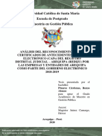 Universidad Católica de Santa María Escuela de Postgrado Maestría en Gestión Pública