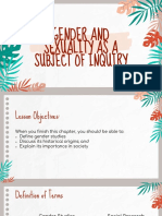 Gender and Sexuality As A Subject of Inquiry