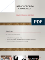 Introduction To Criminology: Wellme Fernando Eco Rcrim