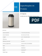 Especificações Do Produto: Filtro de Ar, Primário Radialseal