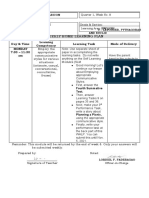 Weekly Home Learning Plan: Day & Time Learning Competency Learning Task Mode of Delivery Monday 7:30 - 11:30 Am