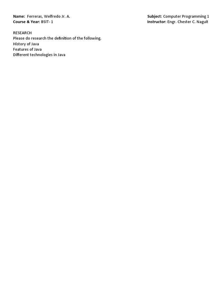 Computer Programming 1 | PDF