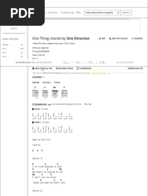 ONE THING CHORDS by One Direction @ Ultimate-Guitar.Com