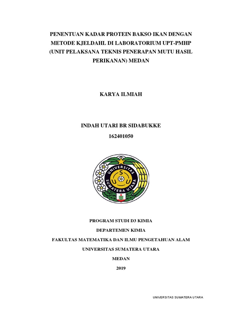 ANALYSIS OF PROTEIN CONTENT IN FISH MEATBALLS USING THE KJELDAHL METHOD AT UPTPMHP MEDAN
