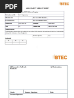 Assignment 1 Front Sheet: Qualification BTEC Level 5 HND Diploma in Computing Unit Number and Title Submission Date