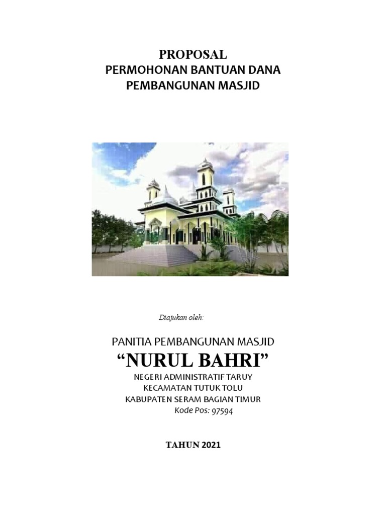 Proposal Pembangunan Masjid Nurul Bahri | PDF
