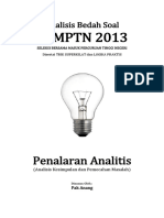 Analisis Bedah Soal SBMPTN 2013 Kemampuan Penalaran Analitik (Analisis Kesi