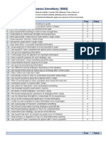 Metacognitive Awareness Inventory (MAI) : True False