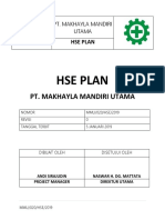 Cover HSE PLan PT - Makhayla Mandiri Utama