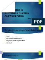 The Key Actors In  International Relations  And World Politics