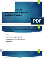 The Key Actors in International Relations and World Politics