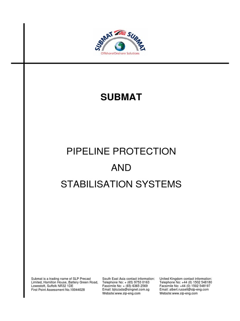 Pipeline Protection and Stabilisation SLP The Submat Bitumen Mattress ...
