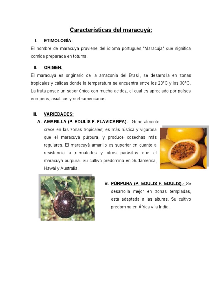 Características y Cultivo del Maracuyá | PDF | Organismos | Botánica