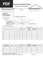 Community Health Nursing: Family Assessment Guide Form