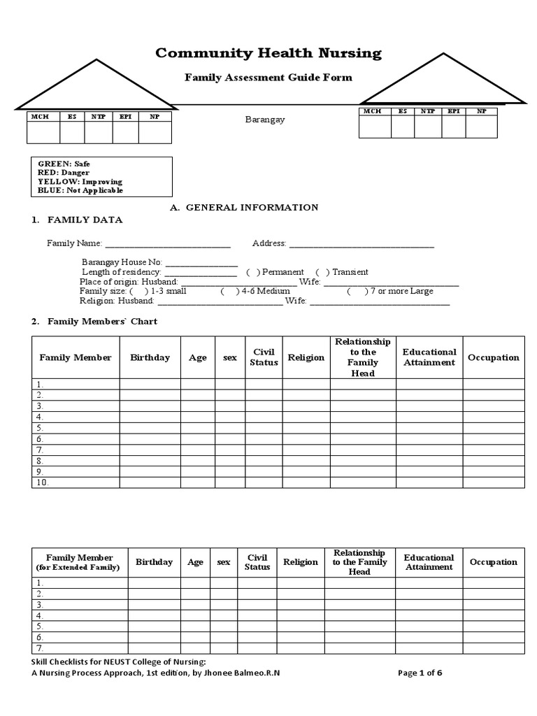 Family Health Assessment Form Guide | PDF | Drinking Water | Pregnancy