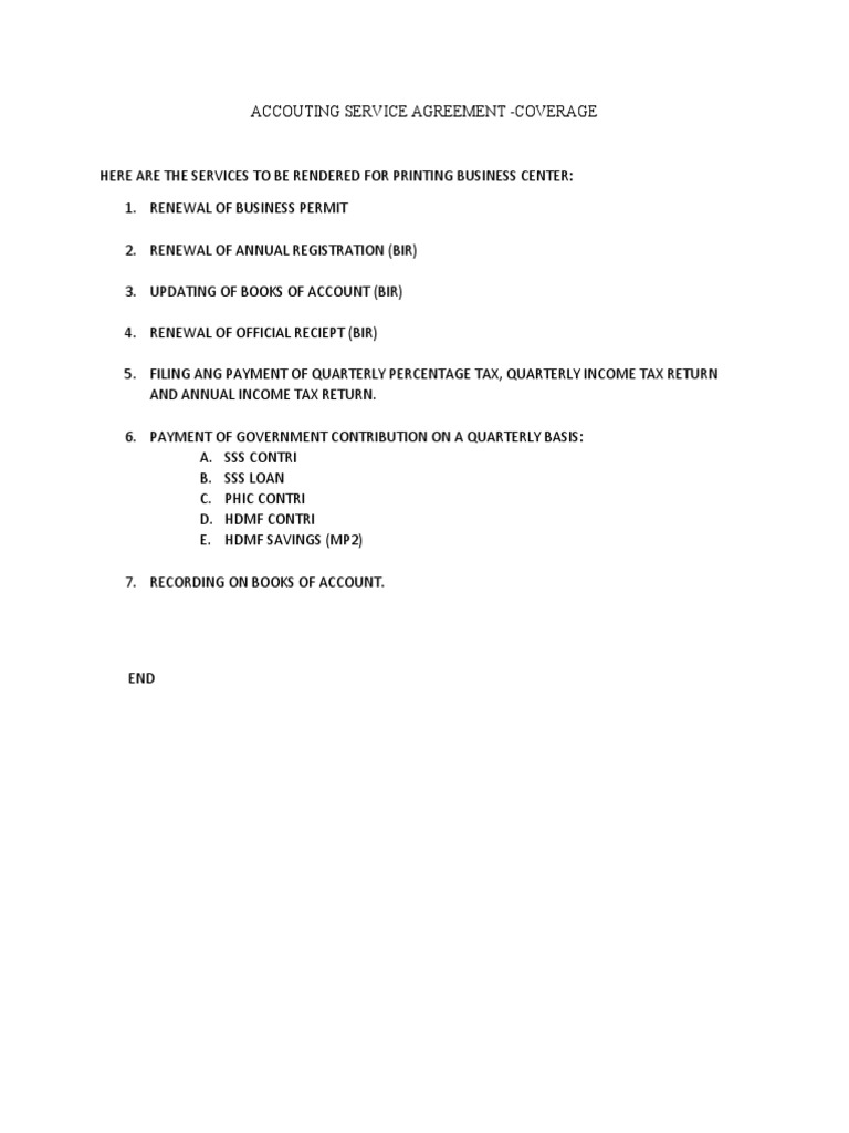 Printing Business Center Agreement | PDF | Finance & Money Management