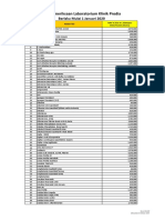 Daftar Tarif Untuk Eksternal 2020 PRODIA