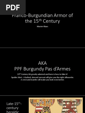 Franco-Burgundian Armor of the 15th Century
