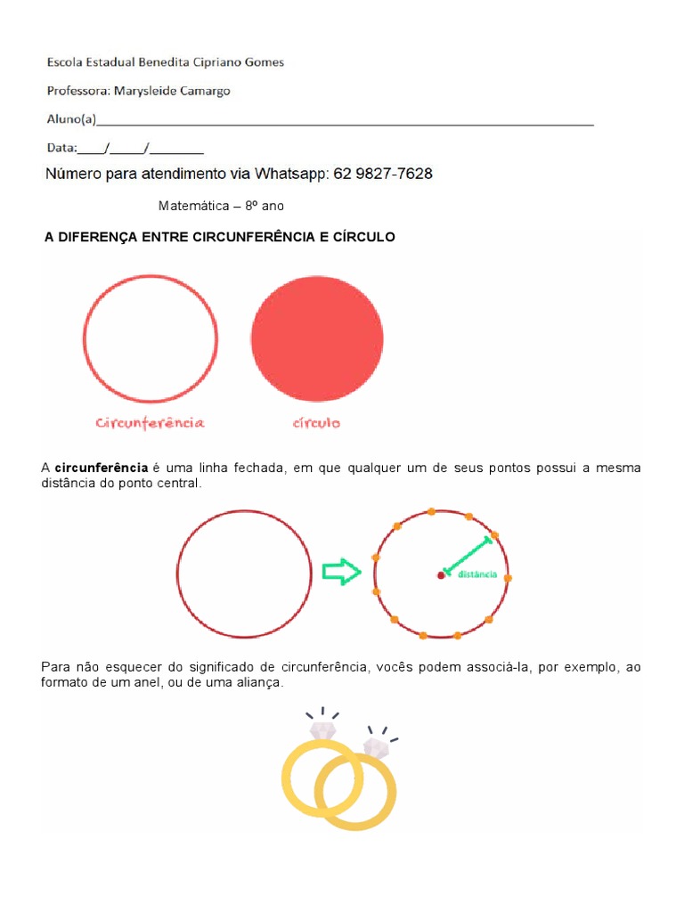 A diferença entre circunferência e círculo e suas aplicações em ...