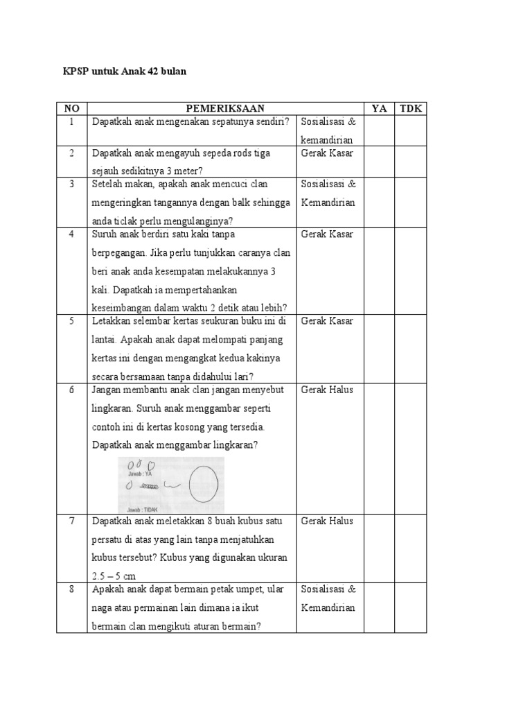 Kpsp Untuk Anak 42 Bulan Pdf