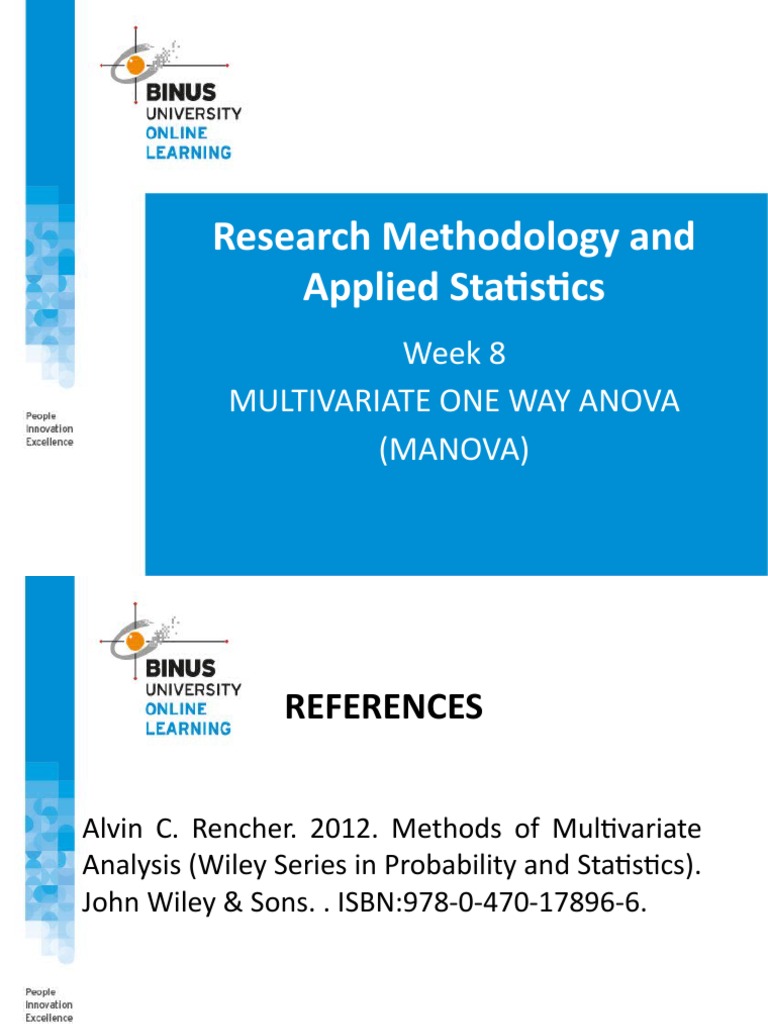 PPT08 - Multivariate One Way Anova | PDF | Analysis Of Variance | Variance