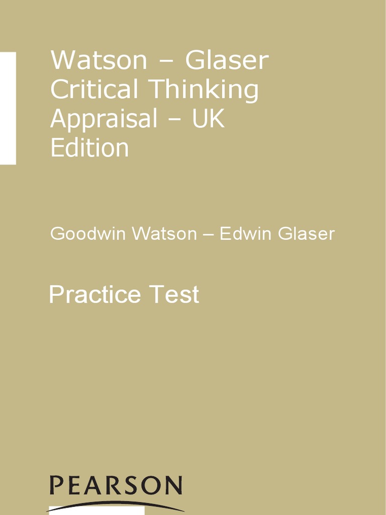 watson glaser critical thinking appraisal wgcta pdf