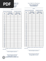 Marinduque Academy, Inc. Daily Time Record For Immersion Daily Time Record For Immersion