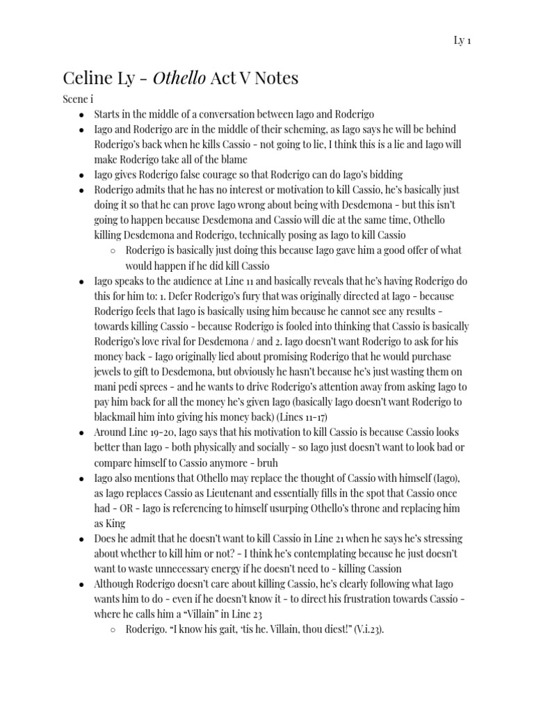 Othello Act V: Betrayal and Death | PDF | Iago | Othello