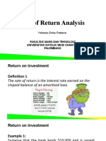 Rate of Return Analysis: Yohanes Dicka Pratama