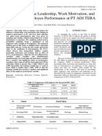 The Impact of The Leadership, Work Motivation, and Training On Employee Performance at PT ADI TERA