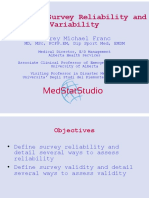 Measuring Survey Reliability and Variability: Jeffrey Michael Franc