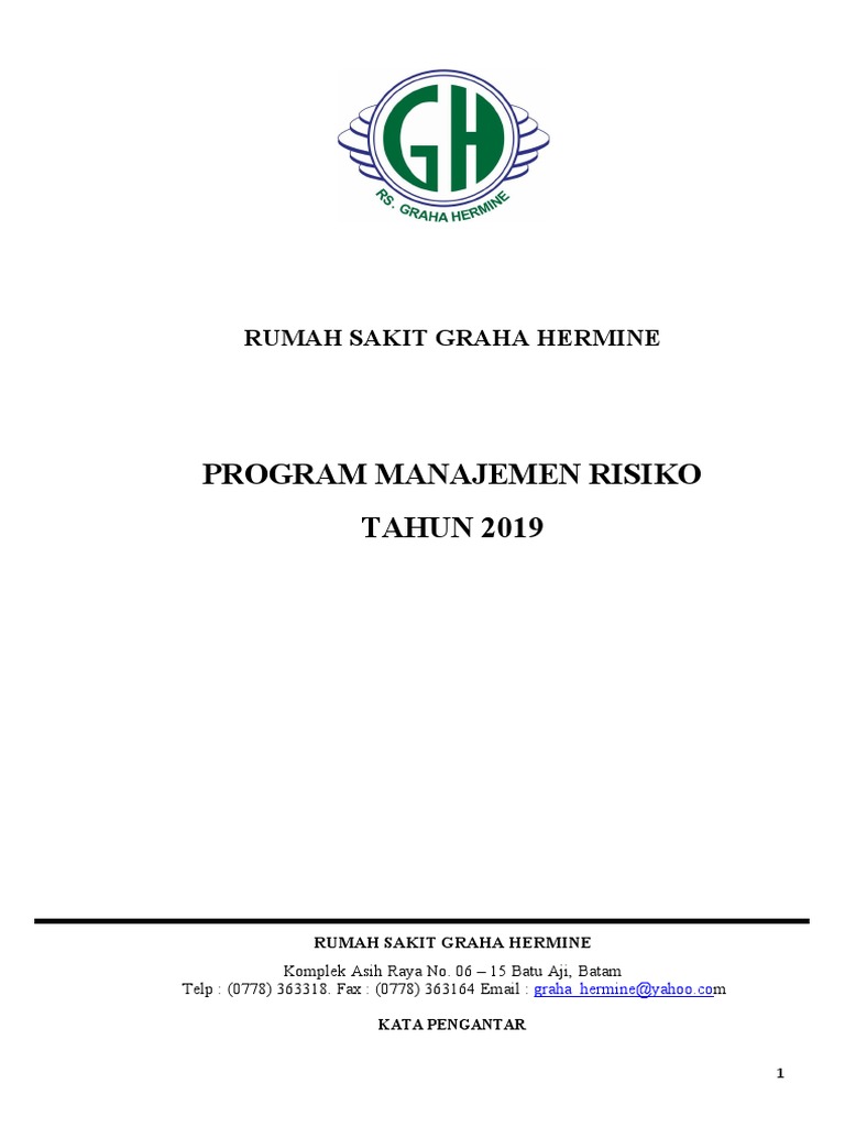 Program Manajemen Risiko RS Graha Hermine | PDF | Bisnis