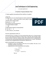 Computational Techniques in Civil Engineering: 7. Simulation of Groundwater Flow