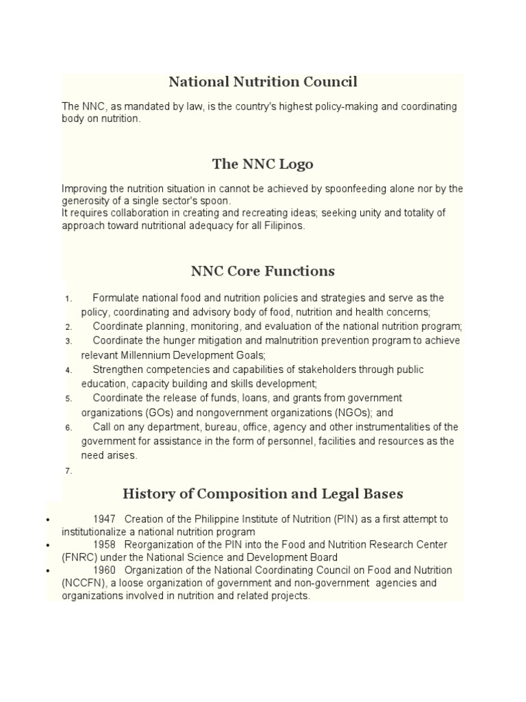 National Nutrition Council | PDF