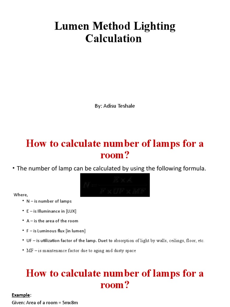 Lumen Method Lighting Calculation PDF Lighting Incandescent Light Bulb