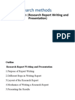 Research Methods: Chapter Seven (Research Report Writing and