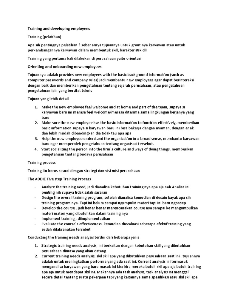 EMPLOYEE TRAINING AND DEVELOPMENT PDF NOTES visual data 4