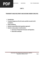 UNIT-1: Lecture Notes Unit 1: Transient Analysis