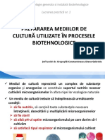 LP 1 - Prepararea Mediilor de Cultura Utilizate in Procesele Biotehnologice