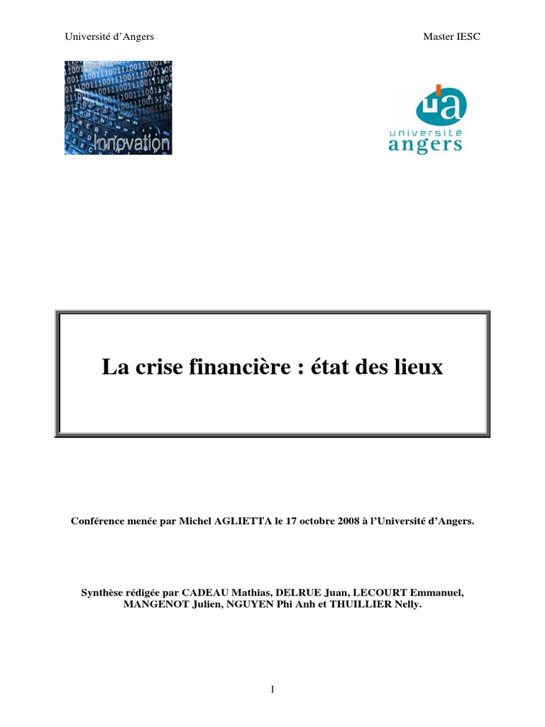 Crise des subprimes : état des lieux | PDF | Banques | Crise des subprimes