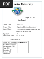 Premier University: Dept. of CSE Lab Report