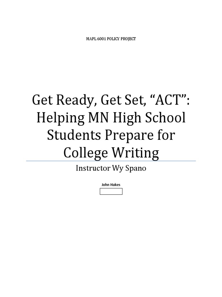 Improve MN College Writing Prep | PDF | Test (Assessment) | Psychotherapy